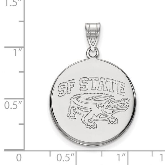 10k White Gold San Francisco State Large Disc Pendant - Picture 2 of 3